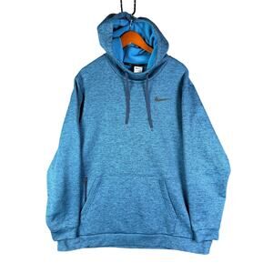 Nike Therma Fit Scuba Neck Training Hoodie‎ Sweatshirt Heather Blue Mens 2XL EUC